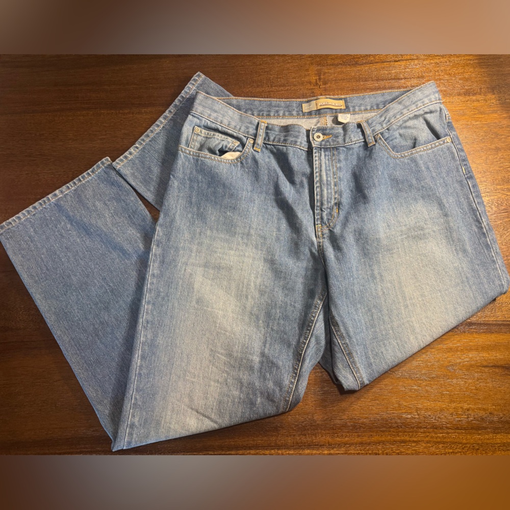 Vintage '06 Old Navy Cotton At Waist Mid Rise Relaxed Straight Leg Jeans Size 14